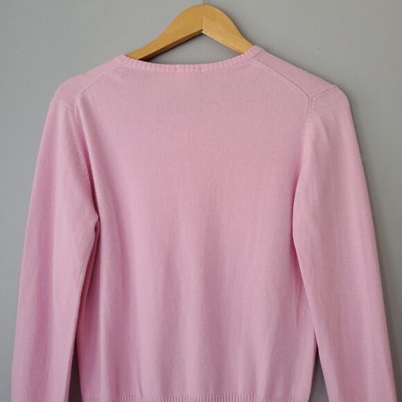 Old Navy Pink Floral Sequin Long Sleeve Button Up Cardigan Sweater Womens Medium - Picture 6 of 8